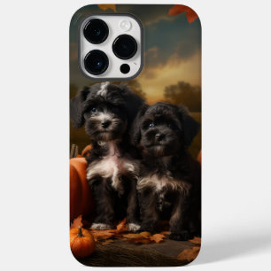 Coque Pour Pour iPhone 14 Pro Max Yorkipoo Chiot Automne Citrouille délice