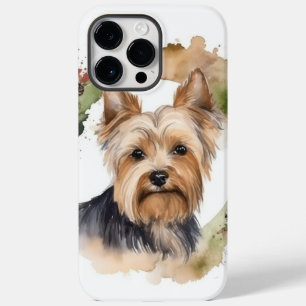 Coque Pour Pour iPhone 14 Pro Max Yorkshire Terrier Fête de la couronne de Noël Coup