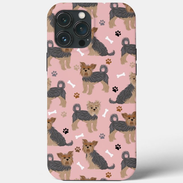 Coques Case-Mate iPhone Yorkshire Terrier Paws et Bones Yorkie Chien (Verso)