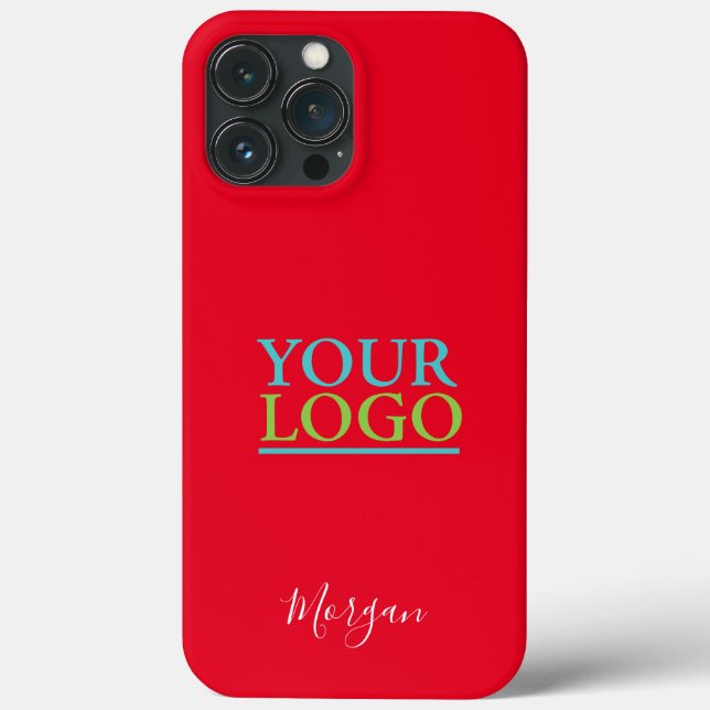 Coques Case-Mate iPhone Your Logo/Art/Photo, White Script Name, Red (Verso)