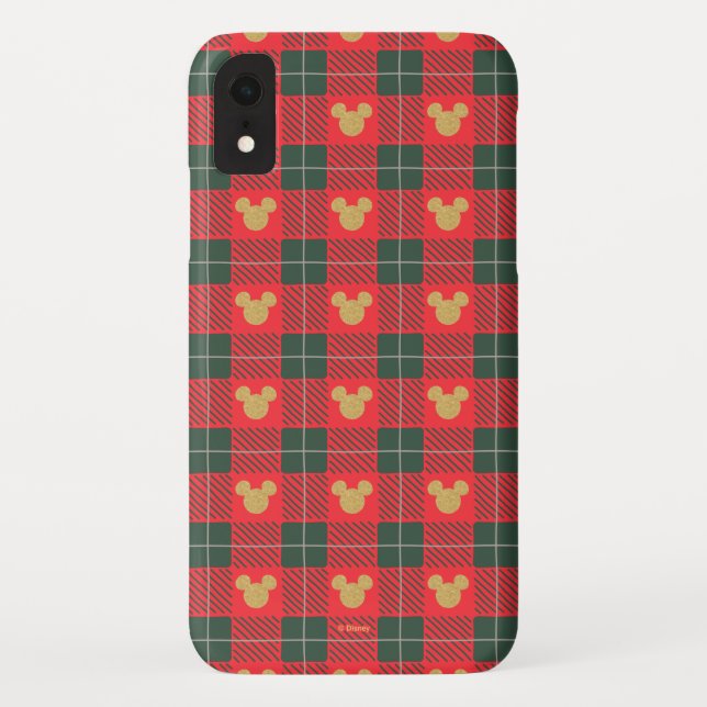 Coques Case-Mate iPhone Yuletide Joy | Mickey Christmas Plaid Motif (Dos)