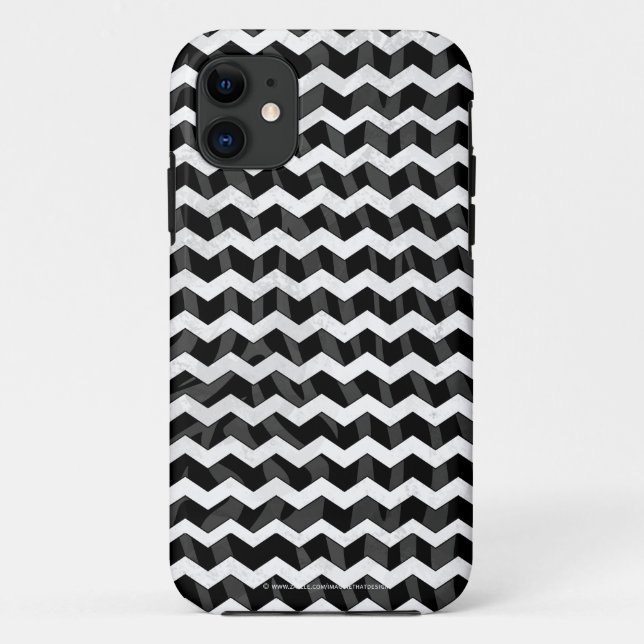Coques Case-Mate iPhone Zebra Black et Grey Chevron (Dos)