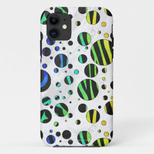 Etui iPhone Case-Mate Zebra Polka Dot noir et arc-en-ciel