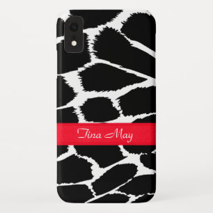 Coque Pour iPhone XR Zebra poster de animal noir rouge