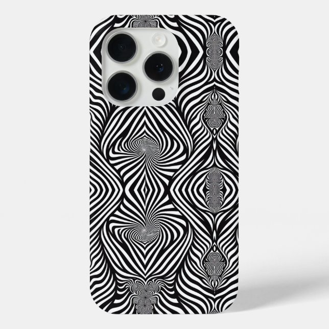 Coques Case-Mate iPhone Zèbre Abstrait N&B (Verso)