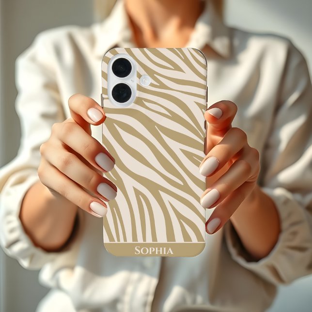 Coques Case-Mate iPhone Zèbre - Beige-Imprimé (zebra print neutral phone case)