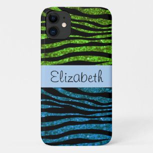 Case-Mate iPhone Case Zèbre Bleu, Zèbre Vert, Zèbre Parties scintillant,