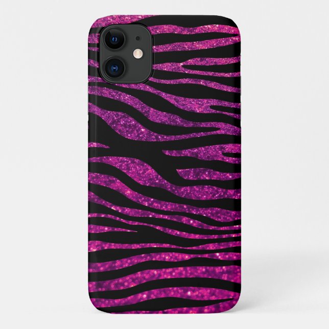 Coques Case-Mate iPhone Zèbre rose, Zèbre Parties scintillant, Impression  (Dos)