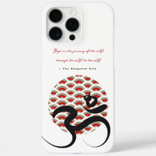 iPhone 16 Pro Max Case Zen Asiatique Rouge Soleil Yoga Moderne Calligraph