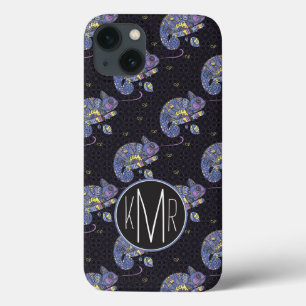 iPhone 13 Coque Zentangle Lizard   Monogramme