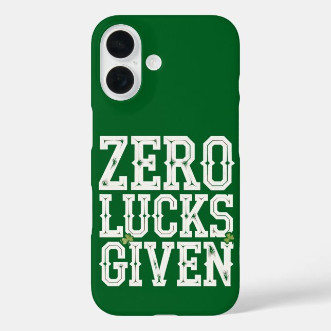 Coques Case-Mate iPhone Zero Lucks Donné Funny St Patrick's Day Irlandais (Verso)