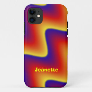 Coques Pour iPhone Zigzag Blue & Orange, nom 