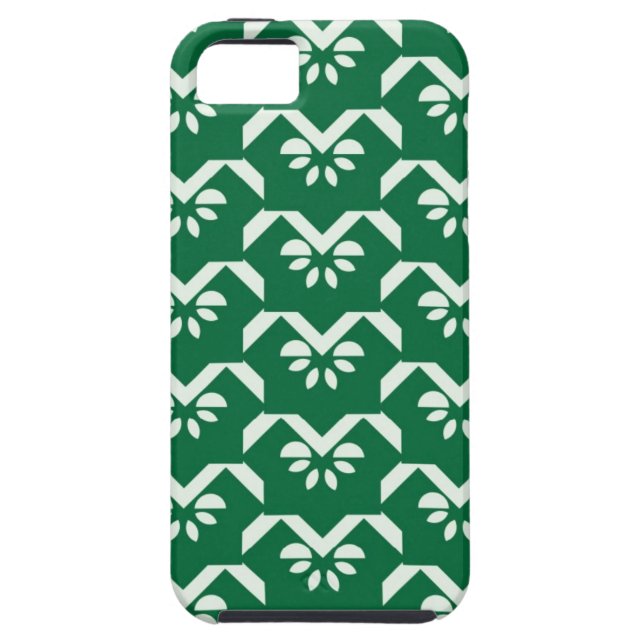 Coques Case-Mate iPhone Zigzag floral vert (Dos)
