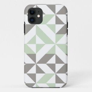 Etui iPhone Case-Mate ZigZag géométrique Sage Green et Silver