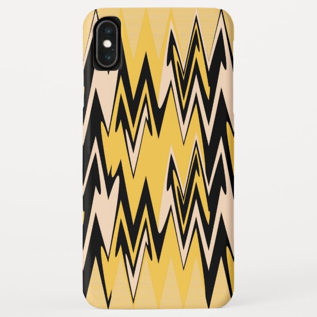 Coques Case-Mate iPhone Zigzag jaune et noir Abstrait Chevron (Dos)