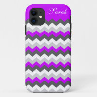 Zigzag pourpre de Chevron de monogramme -