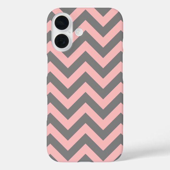 Coques Case-Mate iPhone Zigzag rose et gris (Verso)