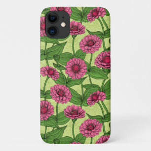 Case-Mate iPhone Case Zinnias rose sur vert clair