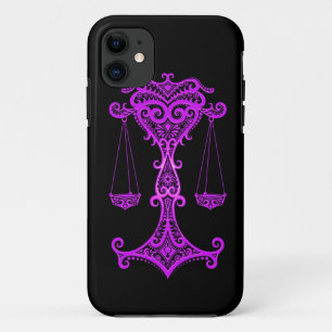Case-Mate iPhone Case Zodiaque pourpre complexe de Balance sur le noir