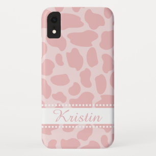 Coque Pour iPhone XR Zones de girafe rose