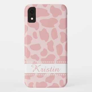 Coque Pour iPhone XR Zones de girafe rose