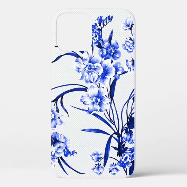Coques iphone d'images bleu et blanc (Verso)
