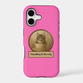 Coques iPhone rose chaud Something Is Brewing Kitt