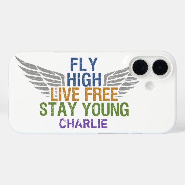 Coques monogrammes personnalisés FLY HIGH (Verso (horizontal))