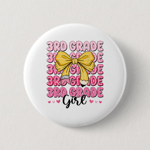 Coquette 3rd Grade First Day Of Back To School Gir 2 Inch Round Button