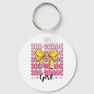 Coquette 3rd Grade First Day Of Back To School Gir Keychain