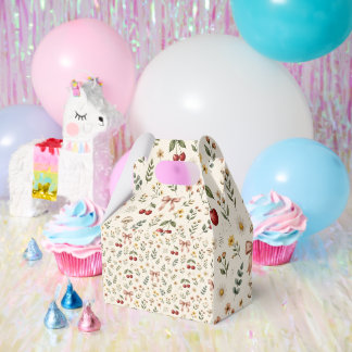 Coquette Aesthetic Red Cherry and Pink Ribbon Patt Favor Box