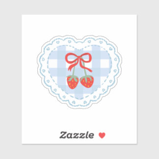 Coquette Aesthetic Strawberry Ribbon Patch