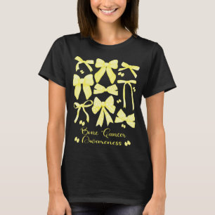 Coquette Aesthetic Yellow Bow Bone Cancer T-Shirt