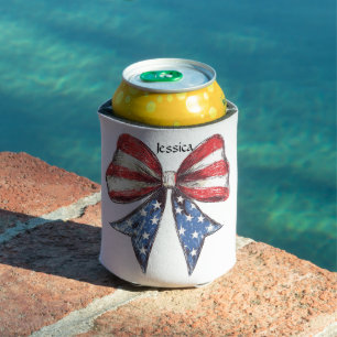 Coquette American Bow Personalized Can Cooler