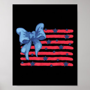 Coquette American Flag 4th Of July Patriotic Women Poster