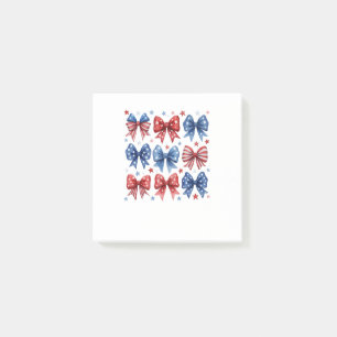 Coquette American Flag Coquette Bow 4th Of July  Post-it Notes