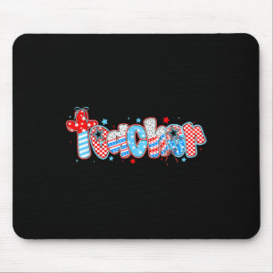 Coquette American Flag Teacher 4th Of July Patriot Mouse Pad