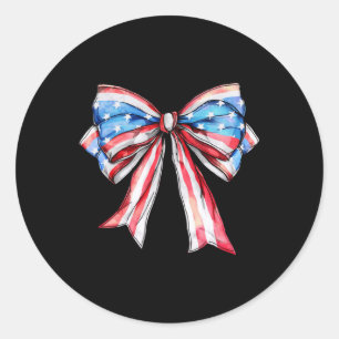 Coquette American Girly 4th Of July American Flag  Classic Round Sticker