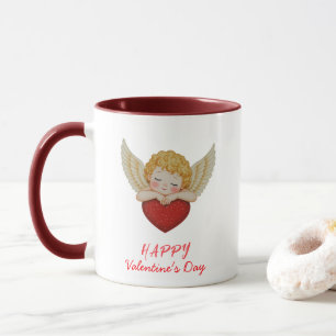 Coquette angel cherub heart Happy Valentine's Day Mug