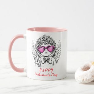 Coquette angel cherub heart  Happy Valentine's Day Mug