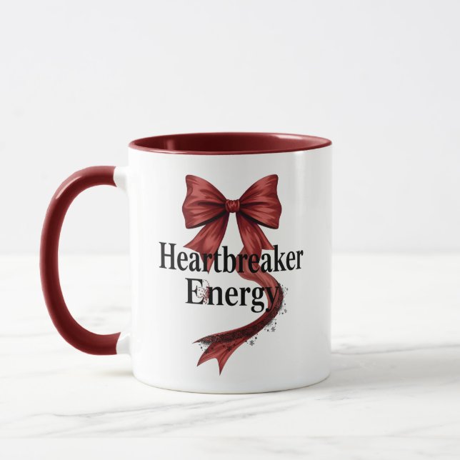 Coquette Baddie Aesthetic with Red Ribbon Mug (Left)
