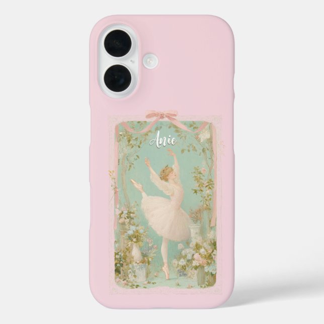 Coquette Ballet iPhone Case – Personalized Name Fo (Back)