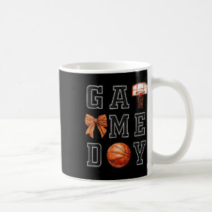 Coquette Basketball Bow Game Day Basketball Mom Coffee Mug