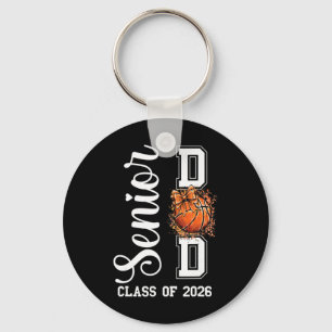 Coquette Basketball Bow Senior Dad Cl Of 2026 Grad Keychain