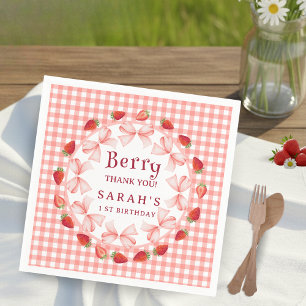 Coquette Berry First Birthday  Napkin