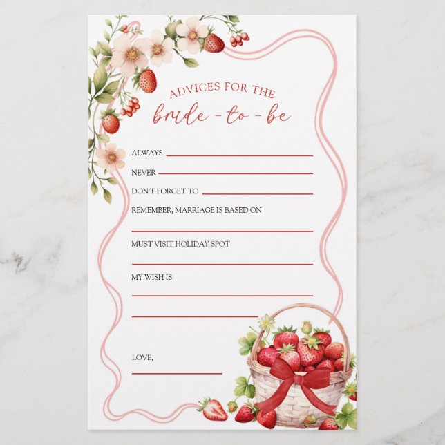 Coquette Berry in Love Advices Bride To Be Game (Front)