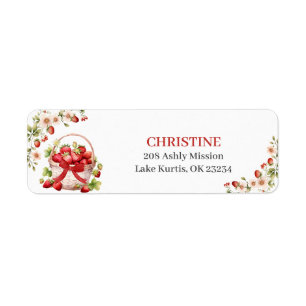 Coquette Berry in Love Bridal Shower Address Label