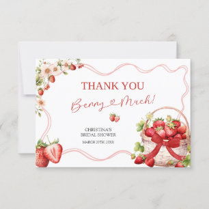 Coquette Berry In Love Shower Thank You Card