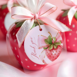 Coquette Berry Sweet Baby Shower Favour Tags