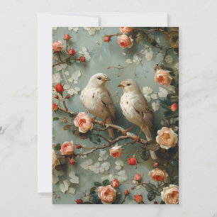 Coquette Birds Floral Invitation